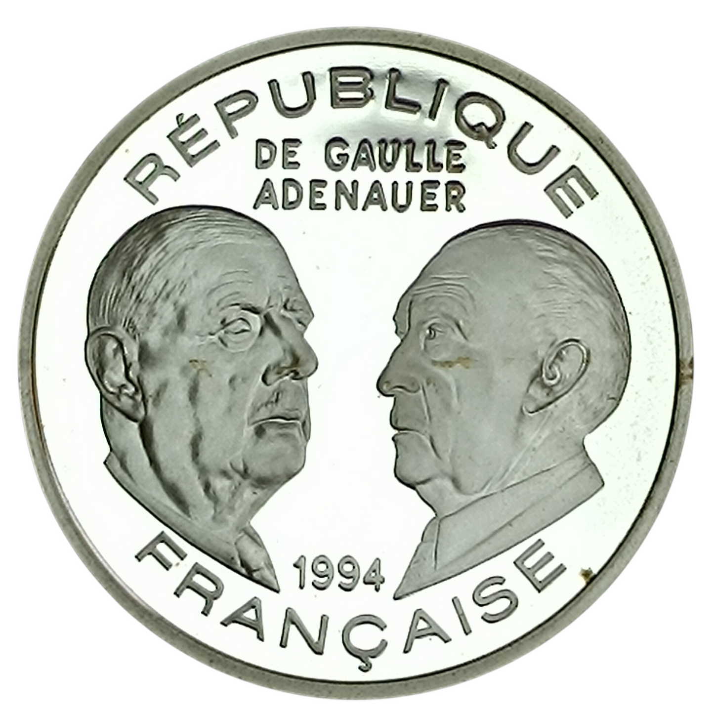 Monnaie de Paris 100 Francs 1994 De Gaulle Adenauer Coffret BE Argent 22.2 gr