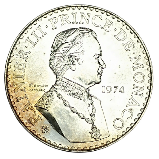 Monaco Rainier III 50 Francs 1974 Argent 30.03 gr Brillant de frappe