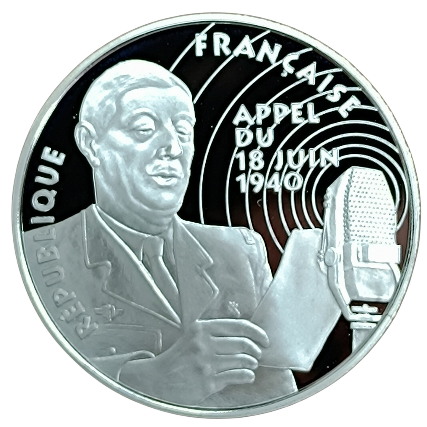 Monnaie de Paris 100 Francs 1994 Charles de Gaulle Libération Appel du 18 Juin. Coffret BE Argent 22.2 gr