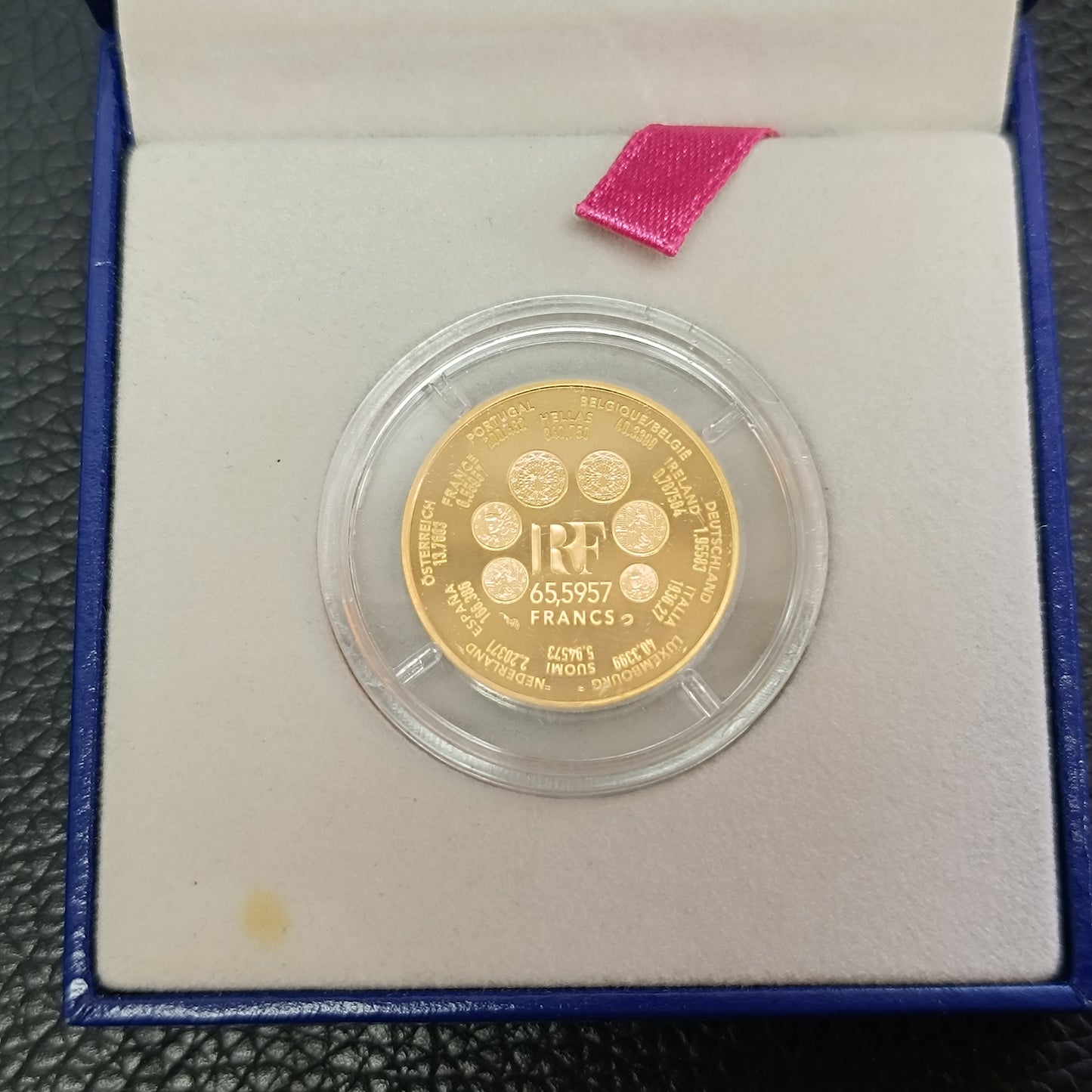Monnaie de Paris 65.5957 francs Europa 2001 la dernière monnaie parité Or BE 8.45 gr