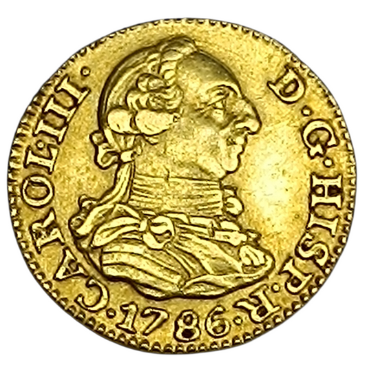 Espagne 🇪🇸 Charles III (1759-1788) 1/2 Escudo Or 1786 M Madrid 1.75 gr