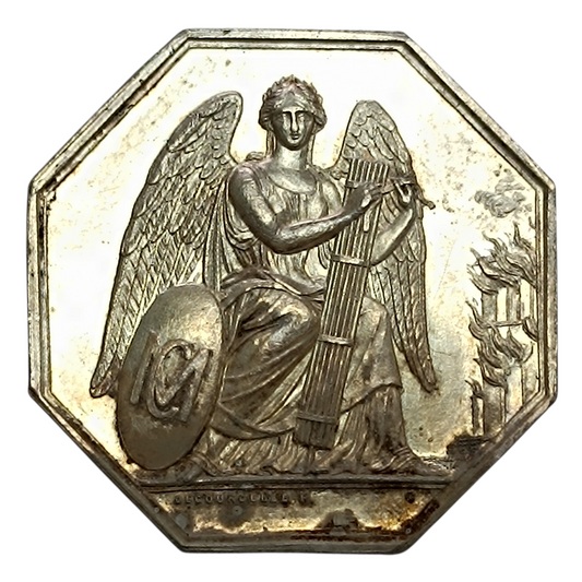 Insurance token The Mutual Center against fire May 30, 1853 Silver 19.09gr 36mm