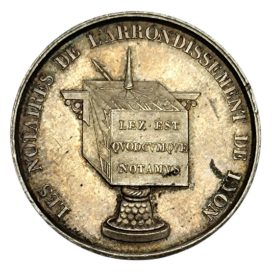Lyon notaries token 1830 Silver 14.74 gr 32 mm