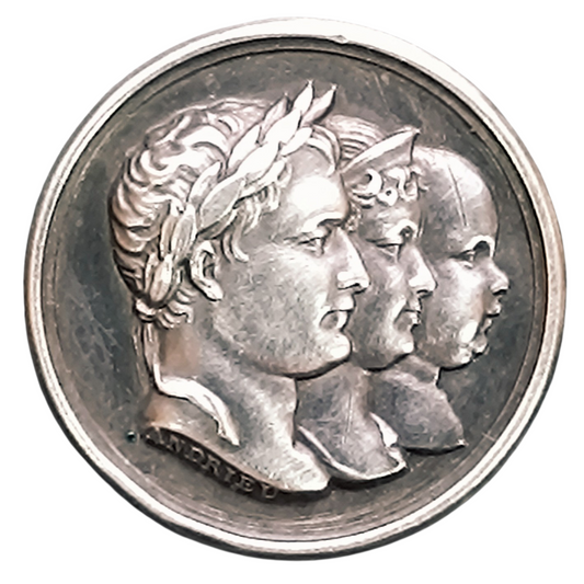 Premier Empire Jeton La Famille Impériale Napoléon Bonaparte Marie Louise Aiglon Mars 1815 Argent 3.06 gr