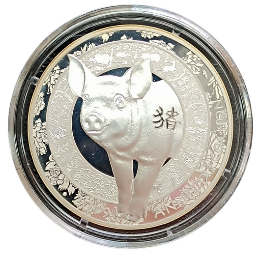 France 10 Euros 2019 Année du cochon Coffret BE Argent 22.2 gr