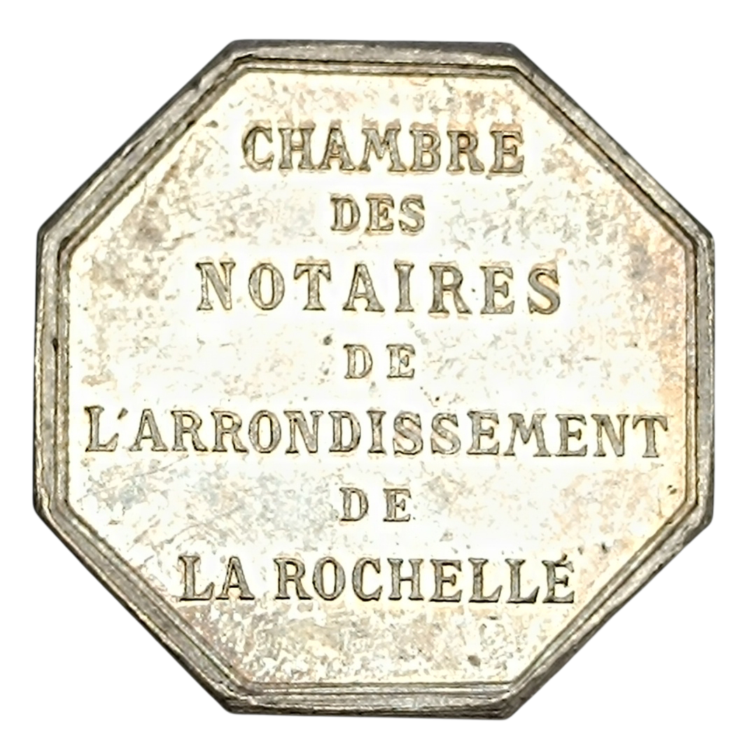 Jeton Notaires de l'arrondissement de La Rochelle (Charente Maritime) Argent 13.66 gr 30.5 mm
