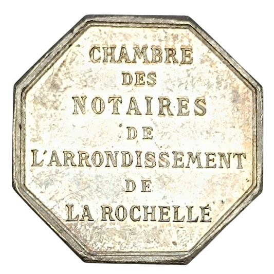 Jeton Notaires de l'arrondissement de La Rochelle (Charente Maritime) Argent 13.66 gr 30.5 mm