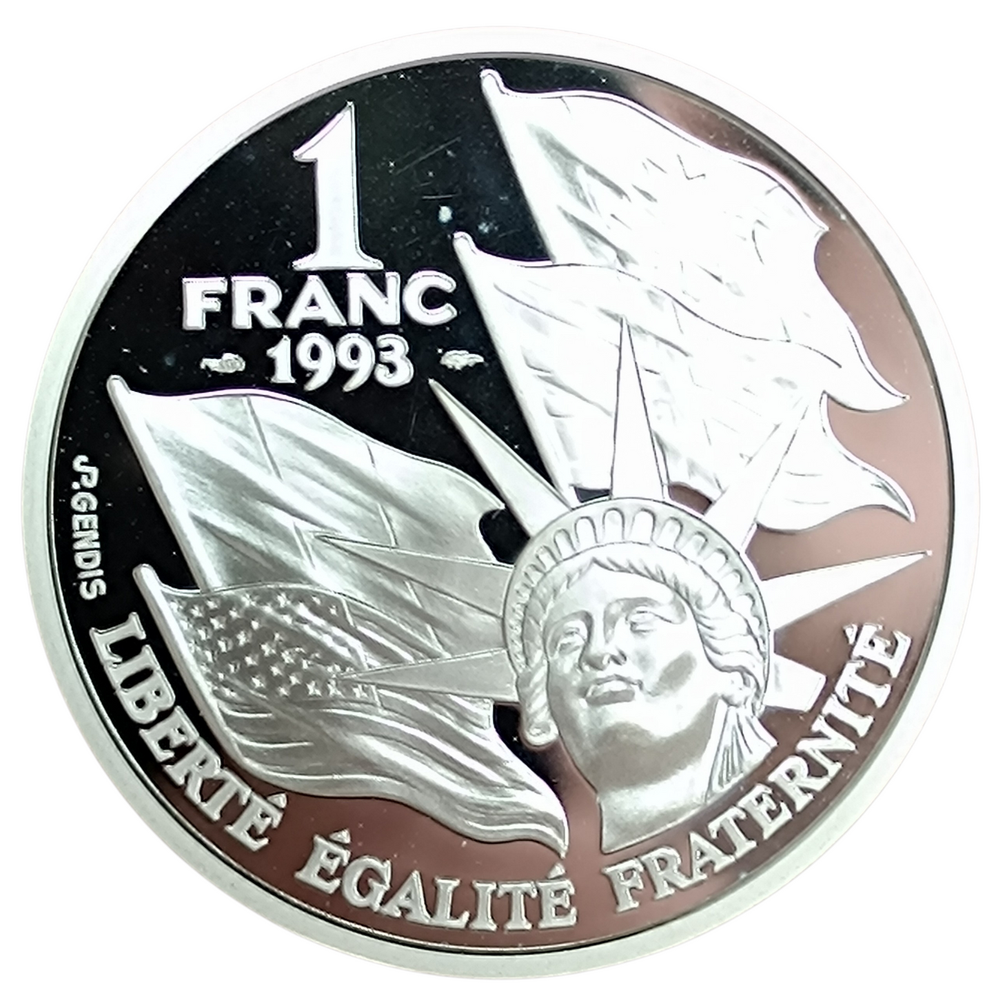 Monnaie de Paris 1 Franc 1993 50ème anniversaire du débarquement allié. Coffret BE Argent 22.2 gr