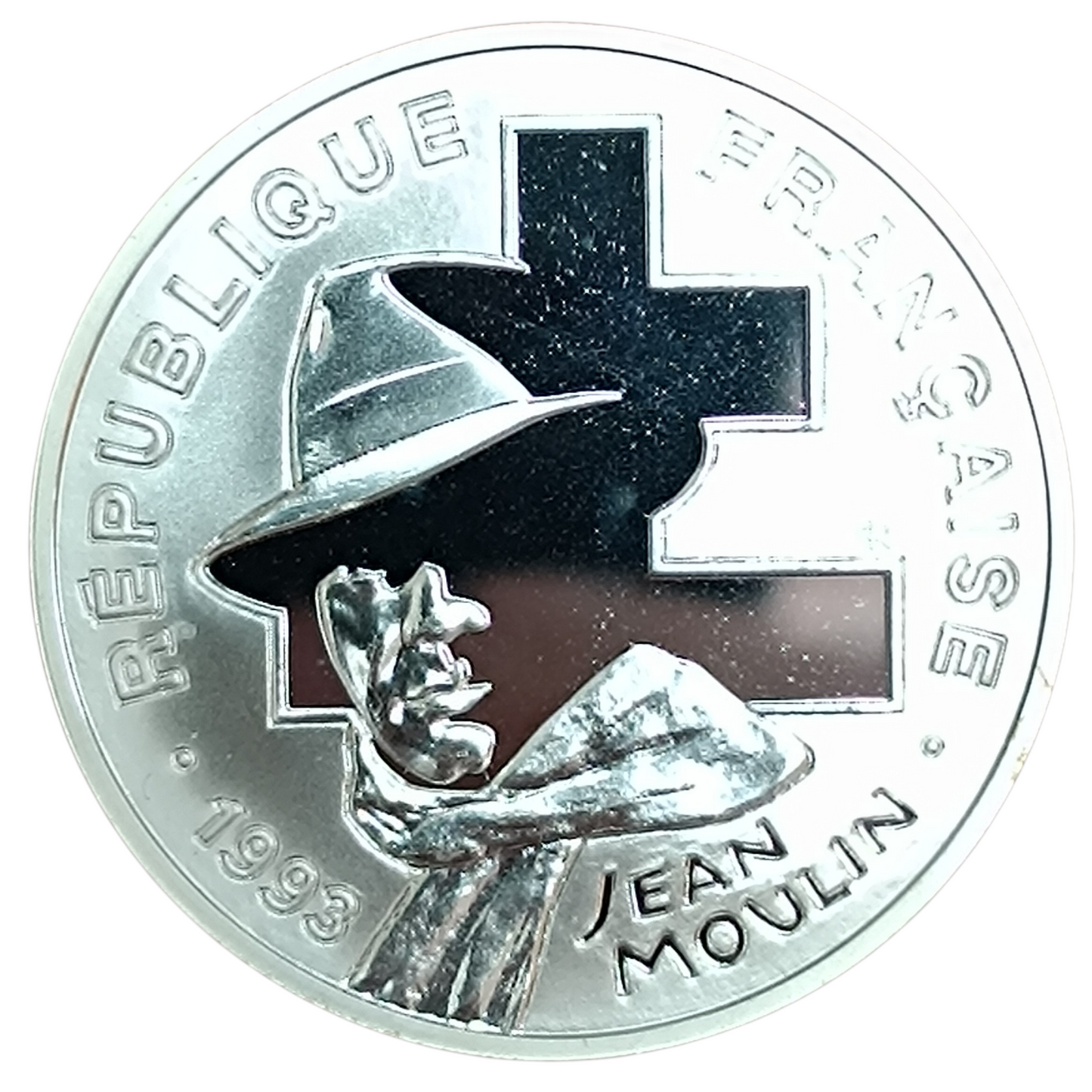 Monnaie de Paris 100 Francs Jean Moulin Conseil National de la Résistance 1993 Coffret BE Argent 22.2 gr