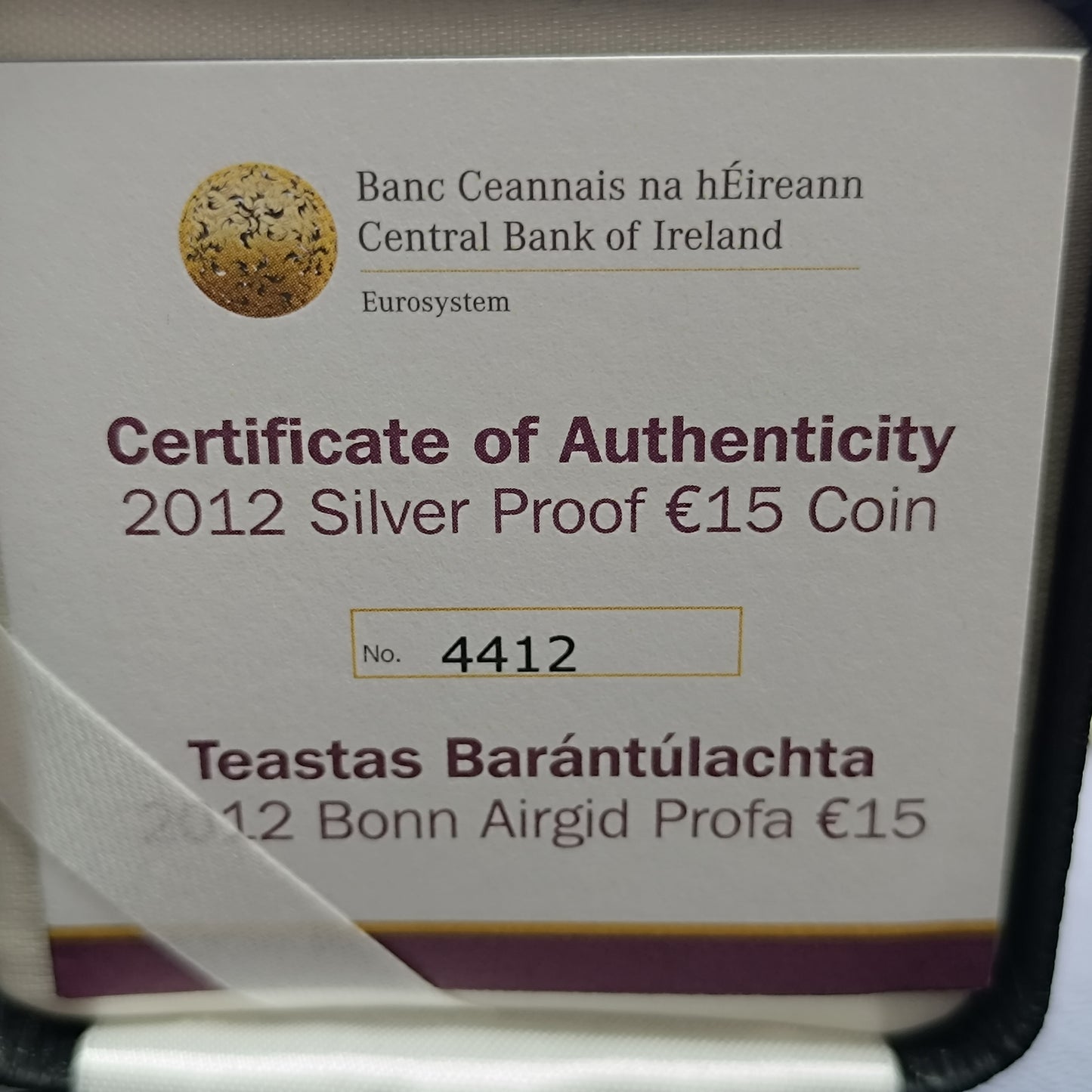 Irlande 15 Euros Chien de chasse  2013 Coffret BE Argent 28.28 gr