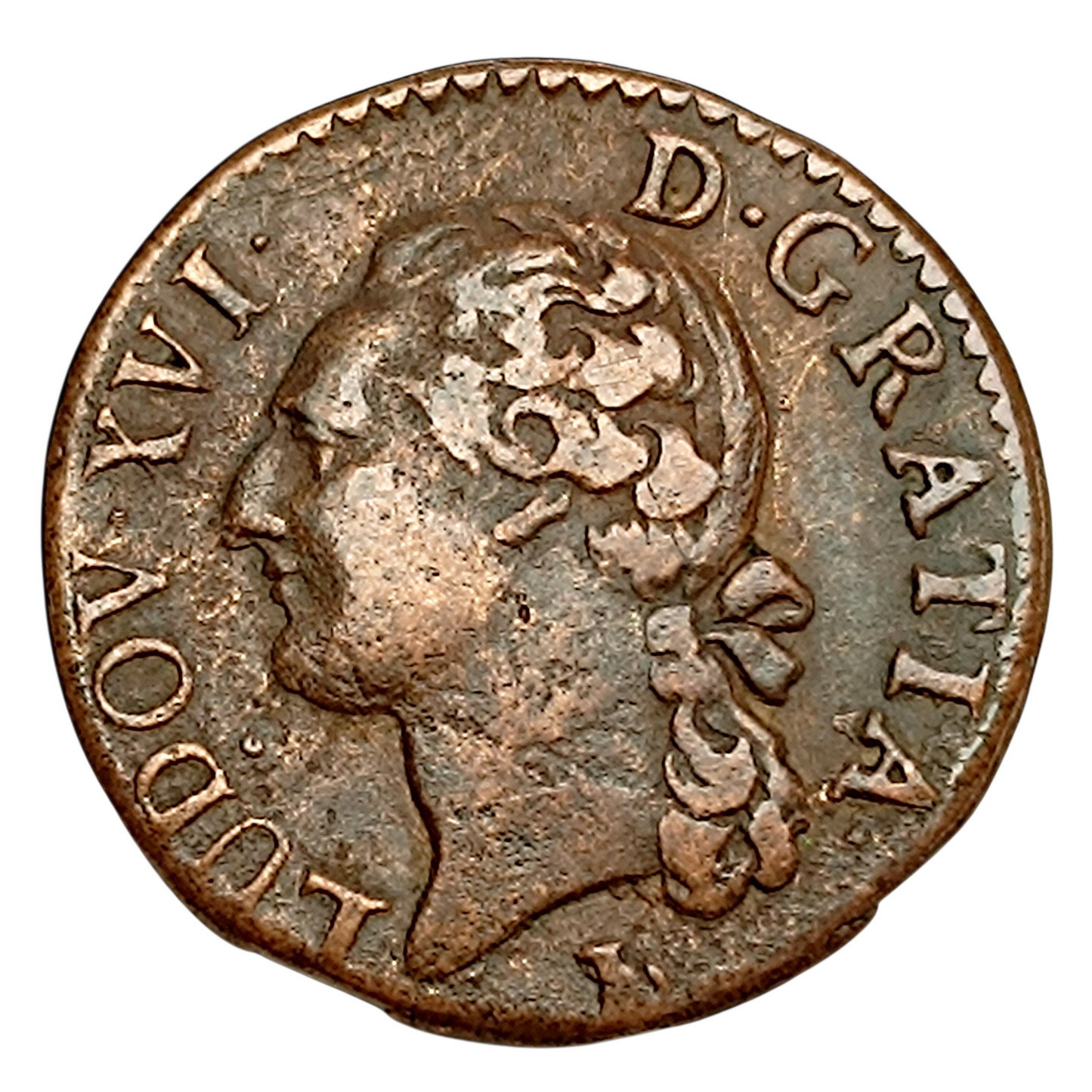 Louis XVI (1774-1792) Demi Sol à l'écu 1791 T Nantes 5.93 gr 24.5 mm