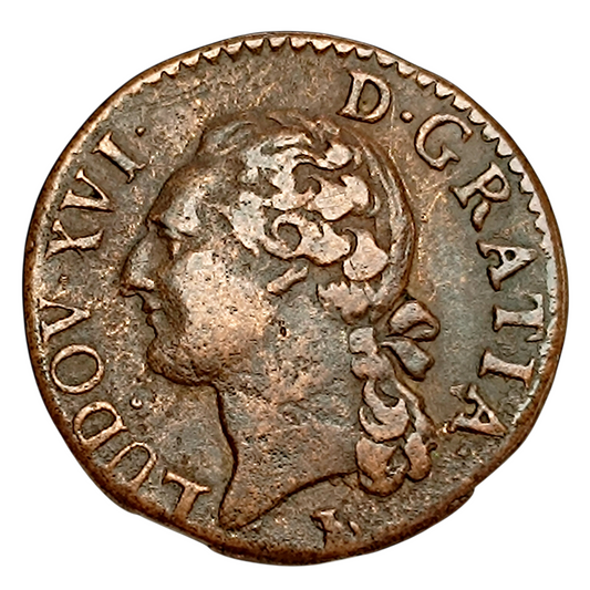 Louis XVI (1774-1792) Demi Sol à l'écu 1791 T Nantes 5.93 gr 24.5 mm