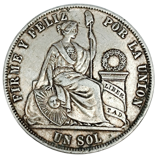 Pérou Un Sol 1873 Argent 24.98 gr