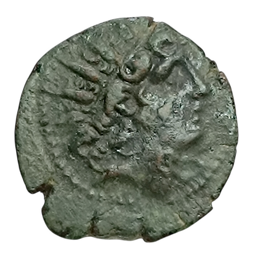 Grèce Antique Syrie Royaume Séleucide Cléopatre Théa et Antiochus VIII Unité cuivre revers coiffe d'Isis 5.16 gr 19 mm