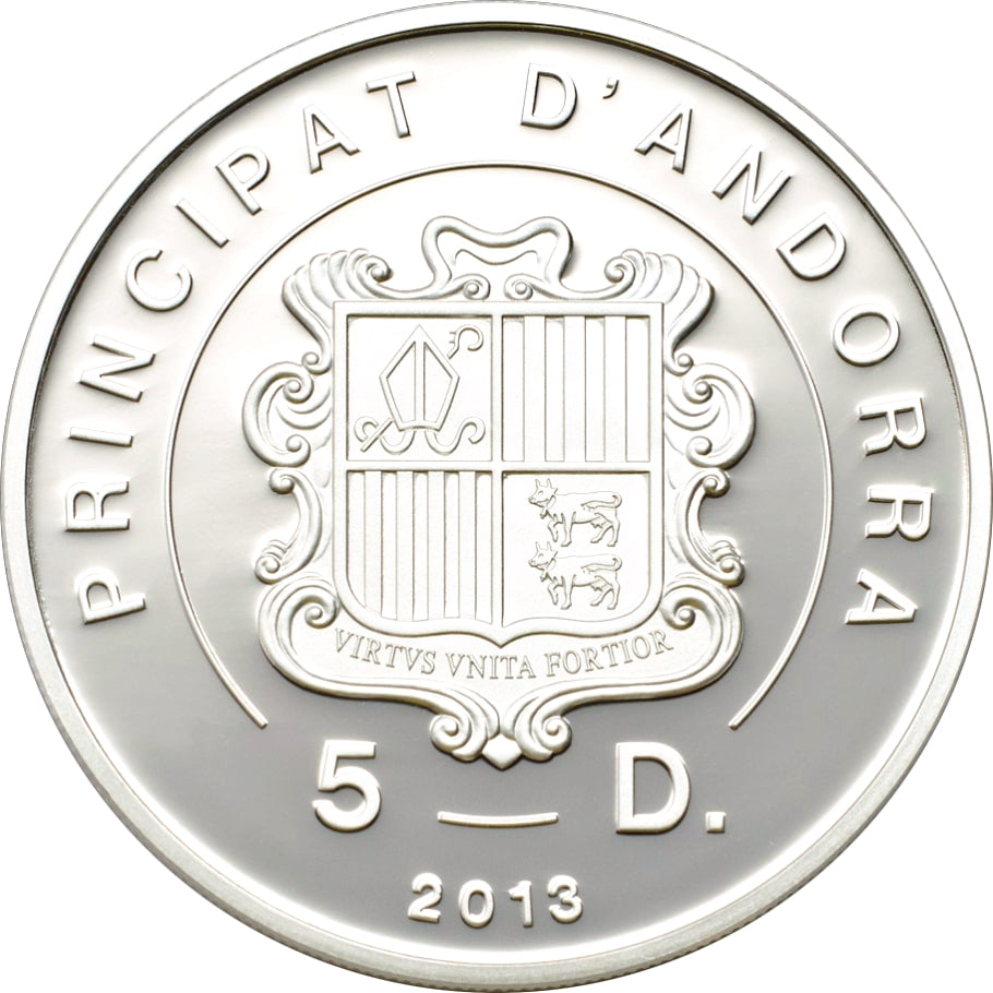 Andorre 5 Diners 2013 Papillons exotiques en 3D. Argent 25 gr