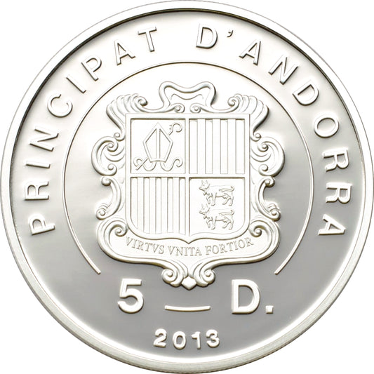 Andorre 5 Diners 2013 Papillons exotiques en 3D. Argent 25 gr