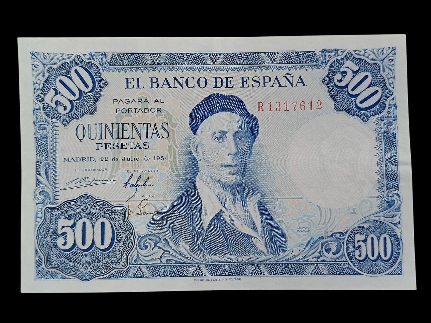 Espagne Billet de 500 Pesetas 1954. État SUP