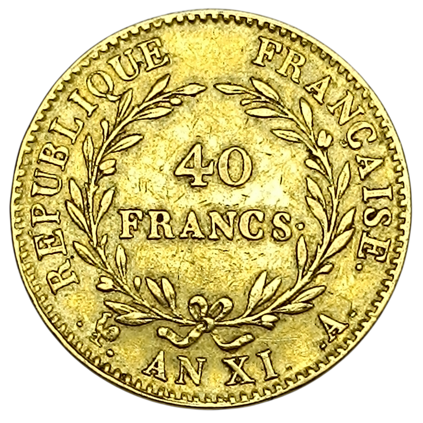 Consulat Bonaparte Premier Consul (1799-1804) 40 Francs Or An XI A Paris 12.85 gr