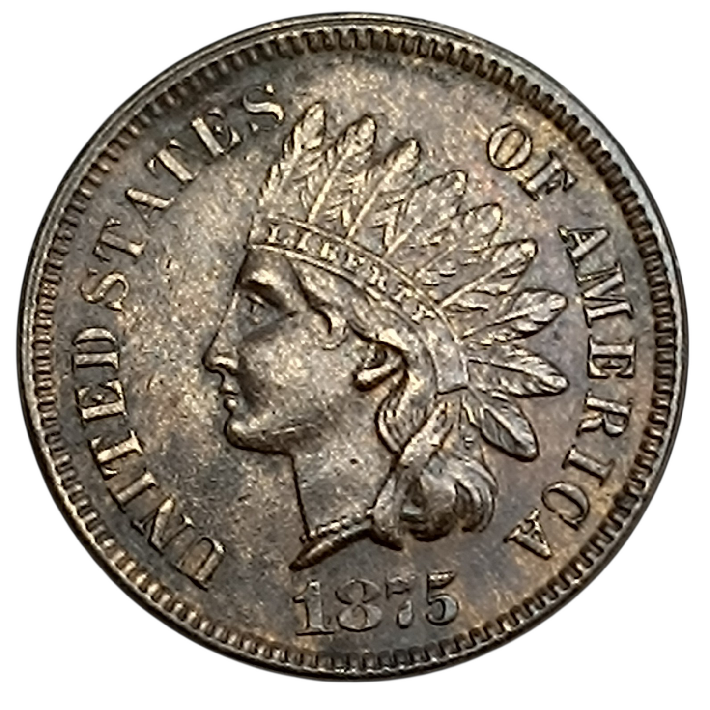 États-Unis USA One Cent Indian Head 1875 3.10 gr