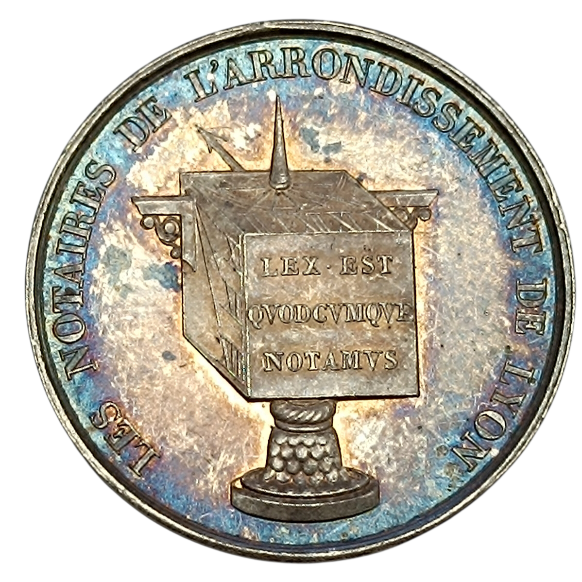 Jeton Notaires de Lyon 1830 Argent 14.85 gr 32 mm