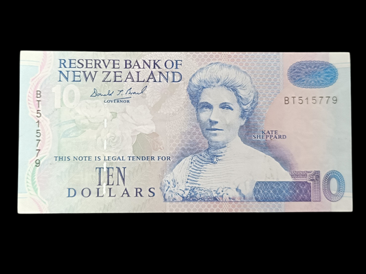Nouvelle Zélande Billets 10 Dollars Quasi neuf