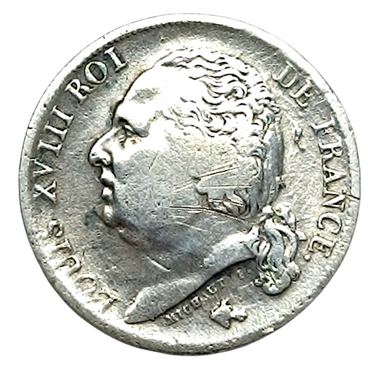 Louis XVIII (1815-1824) 1 Franc 1824 K Bordeaux 4.88 gr