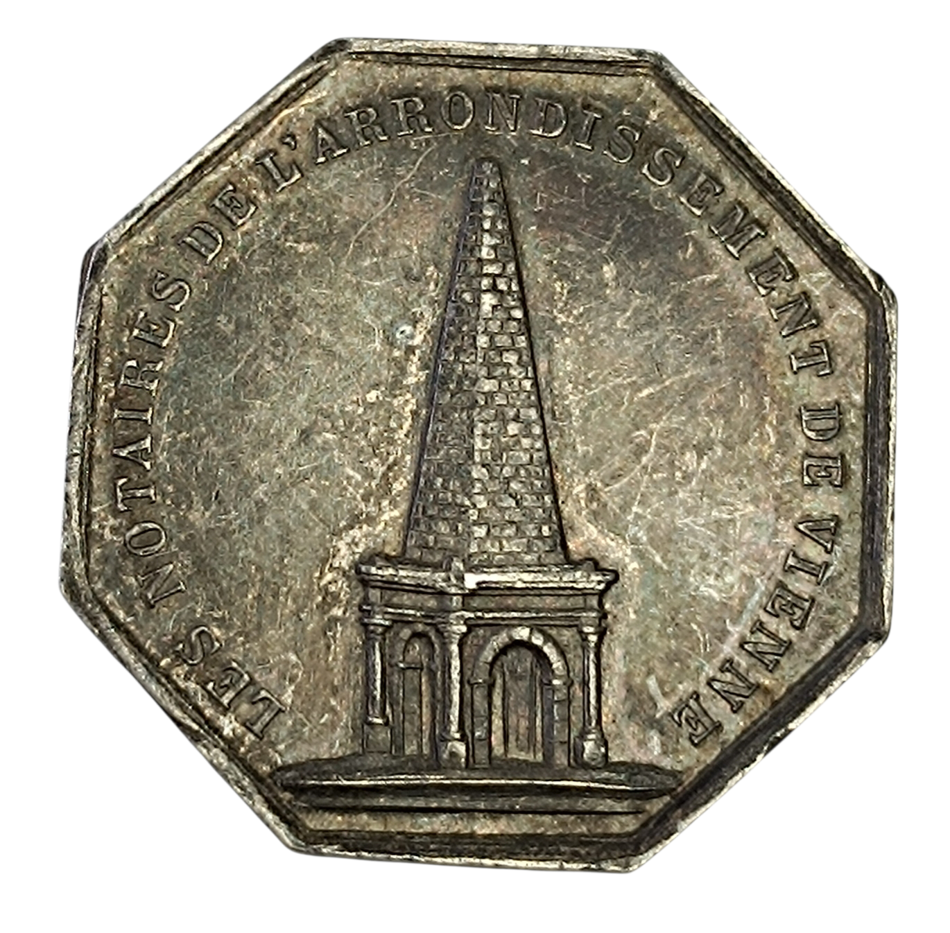Ficha Notarios del distrito de Vienne 1837 Plata 33 mm 15,33 gr