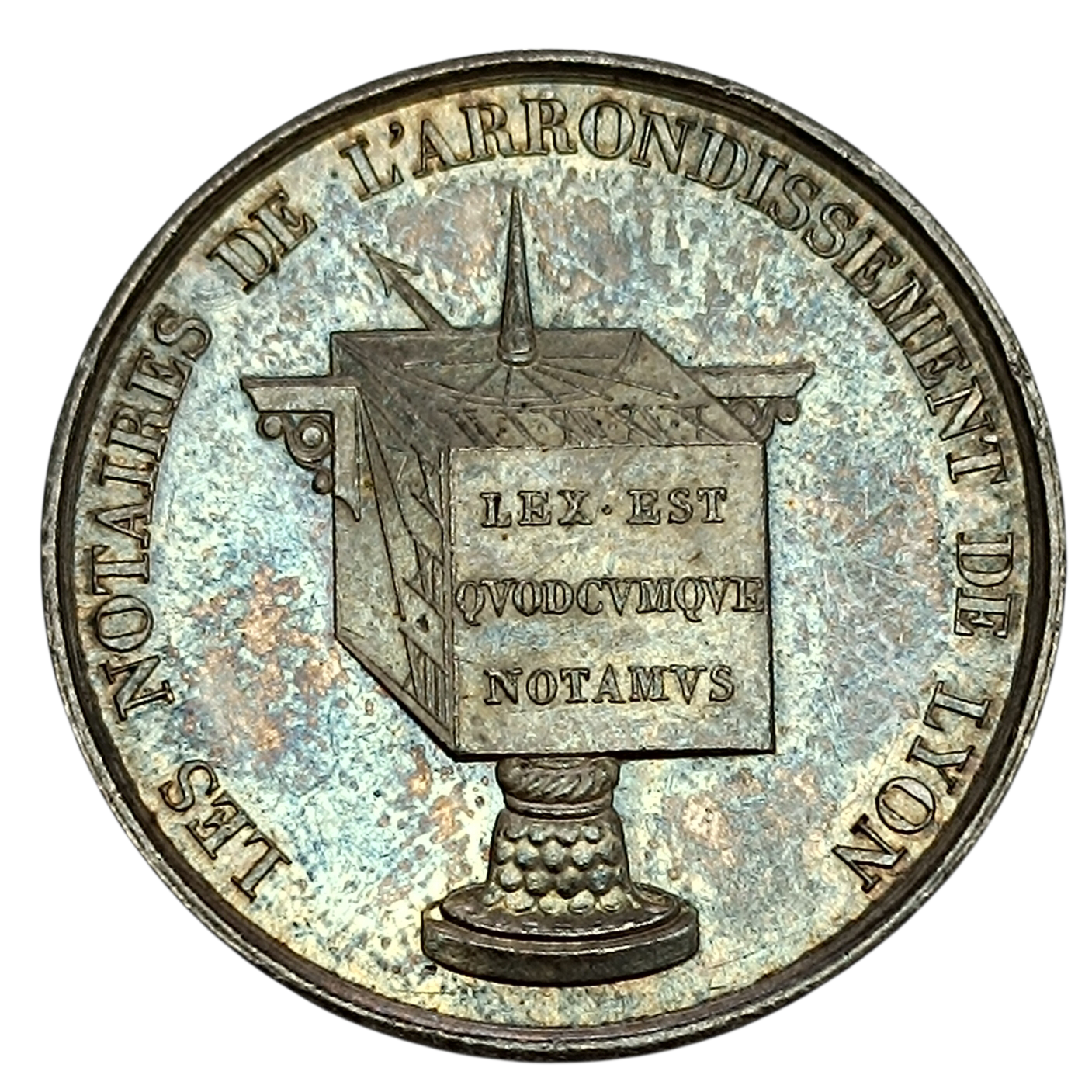 Jeton Notaires de Lyon 1830 Argent 14.56 gr 32 mm