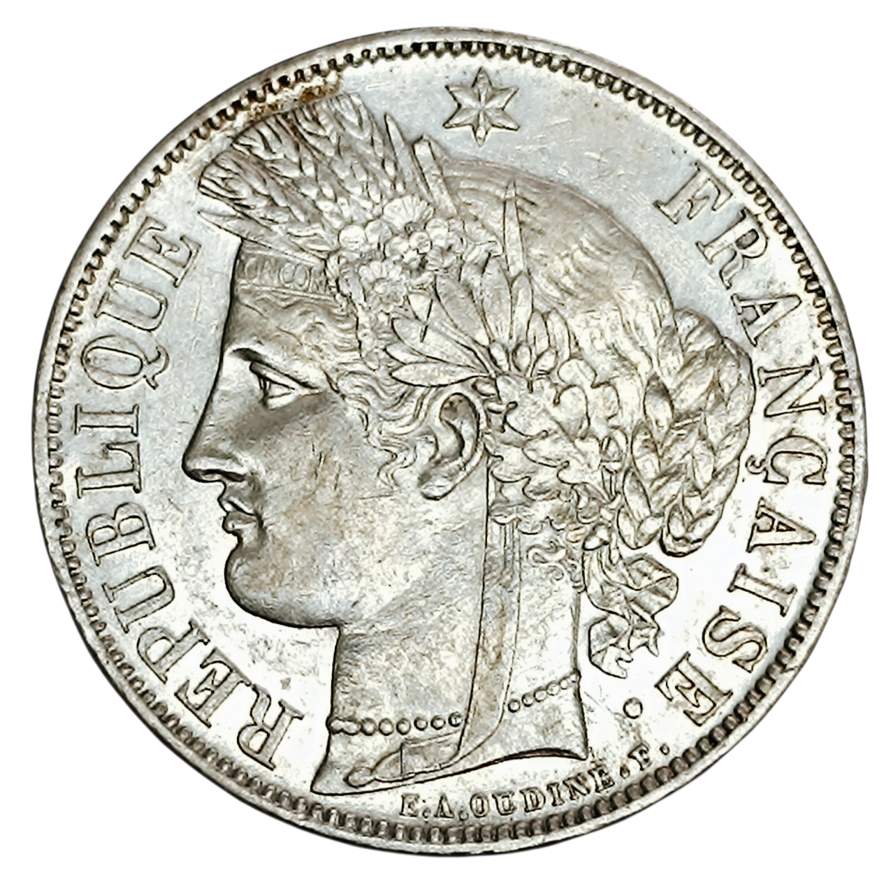 Cérès avec légende 5 Francs 1870 A Paris Argent 25.00 gr