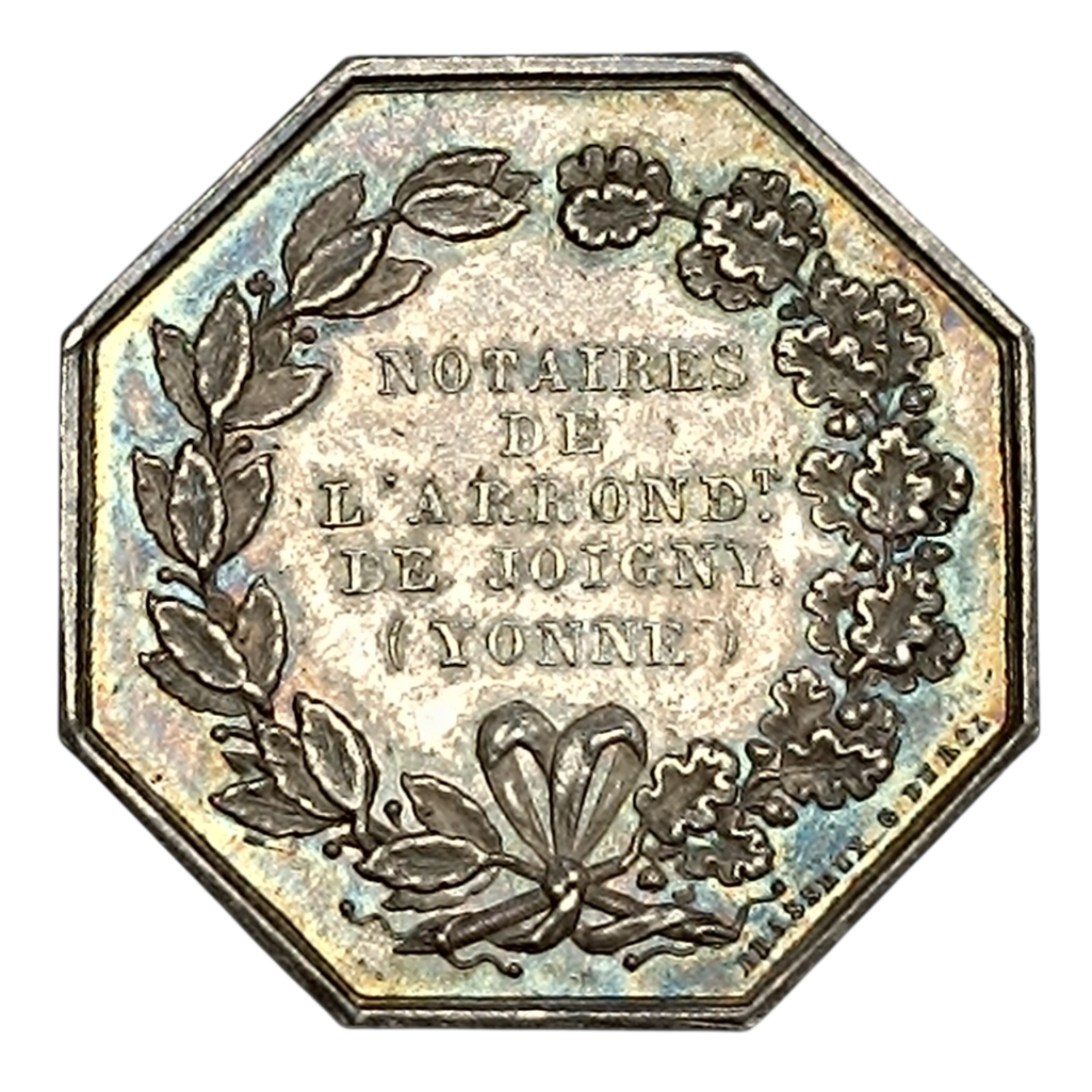 Jeton Notaires de Joigny (Yonne) Argent 13.53 gr 31 mm