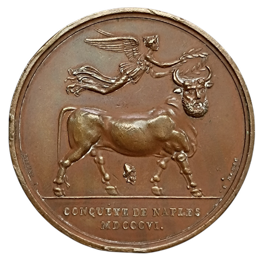 Médaille Premier Empire Napoléon Ier Bonaparte Conquête de Naples 1806 Cuivre 37.63 gr
