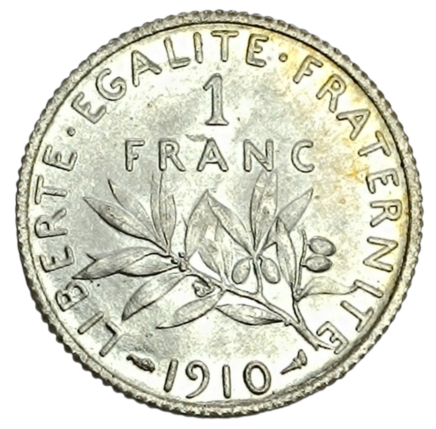 Semeuse 1 Franc 1910 Argent 4.99 gr