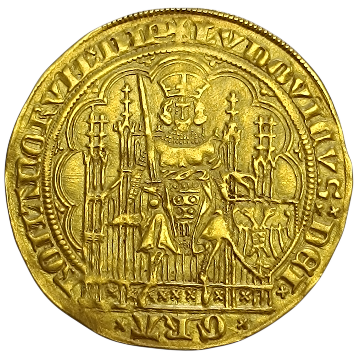 Belgique 🇧🇪 Flandres Louis de Mâle (1346-1384) Chaise d'or 4.44 gr