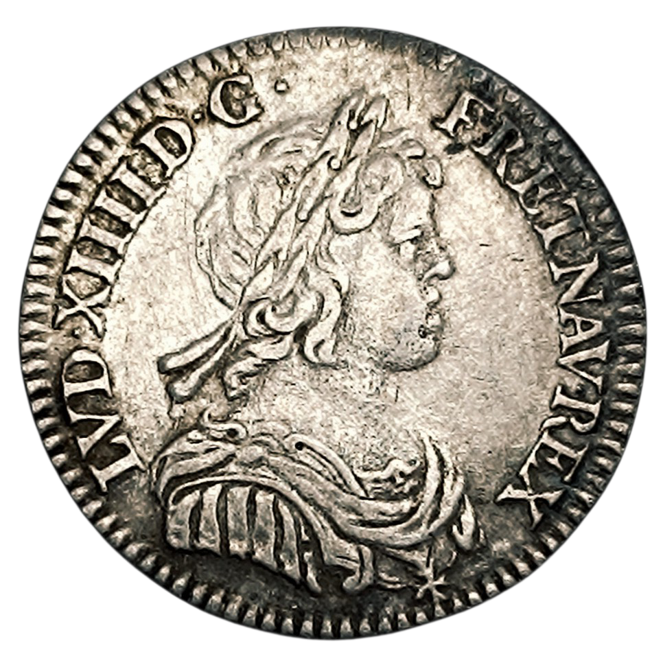 Louis XIV (1643-1715) Douzième d'écu à la mèche courte 1644 A Paris Argent 2.26 gr