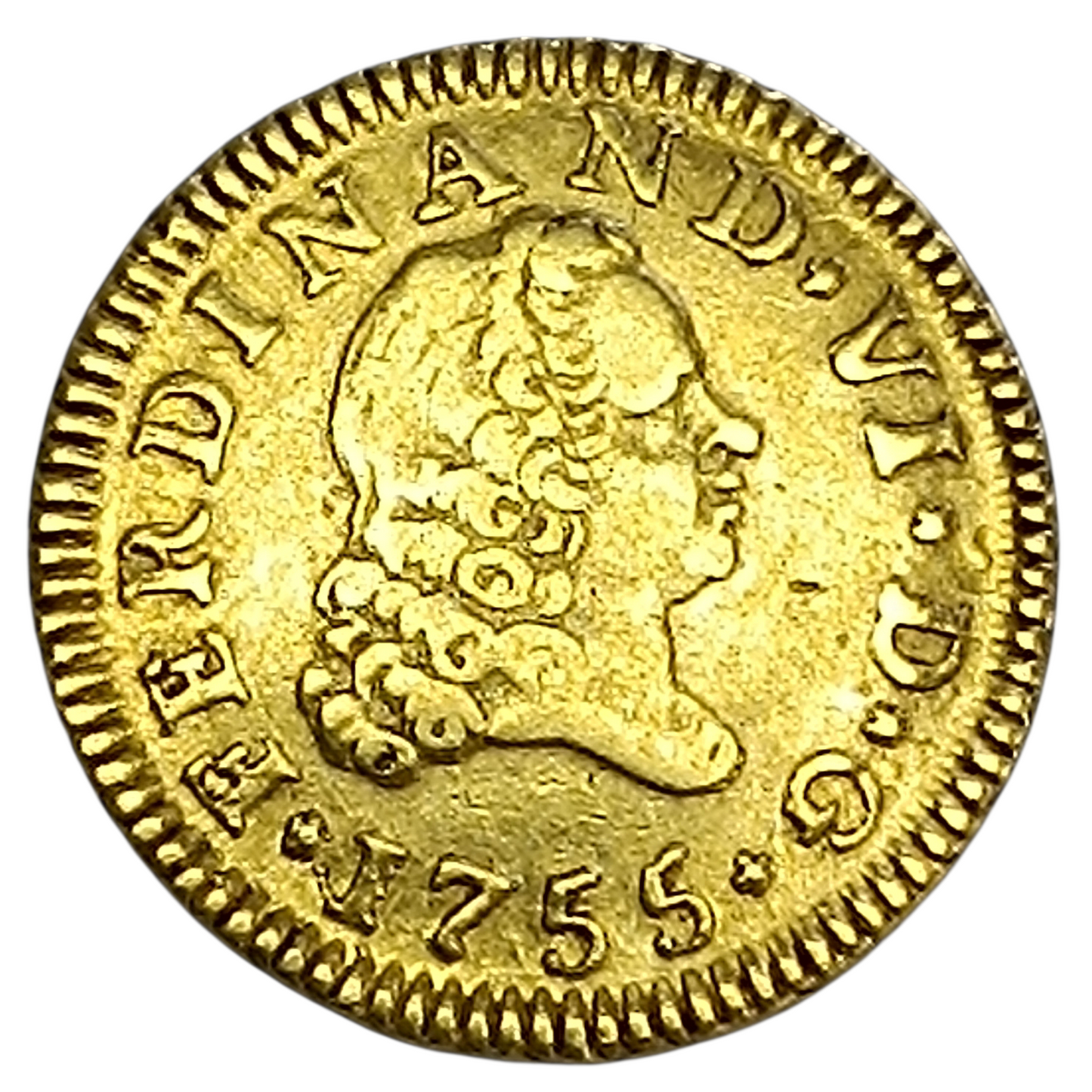 Espagne 🇪🇸 Ferdinand VI (1746-17859) 1/2 Escudo Or 1755 M Madrid 1.75 gr