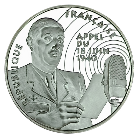 Monnaie de Paris 100 Francs 1994 Charles de Gaulle Libération Appel du 18 Juin. Coffret BE Argent 22.2 gr