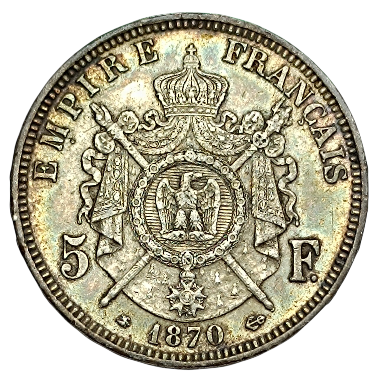 Napoléon III (1852-1870) 5 Francs 1870 A Paris Argent 24.99 Gr