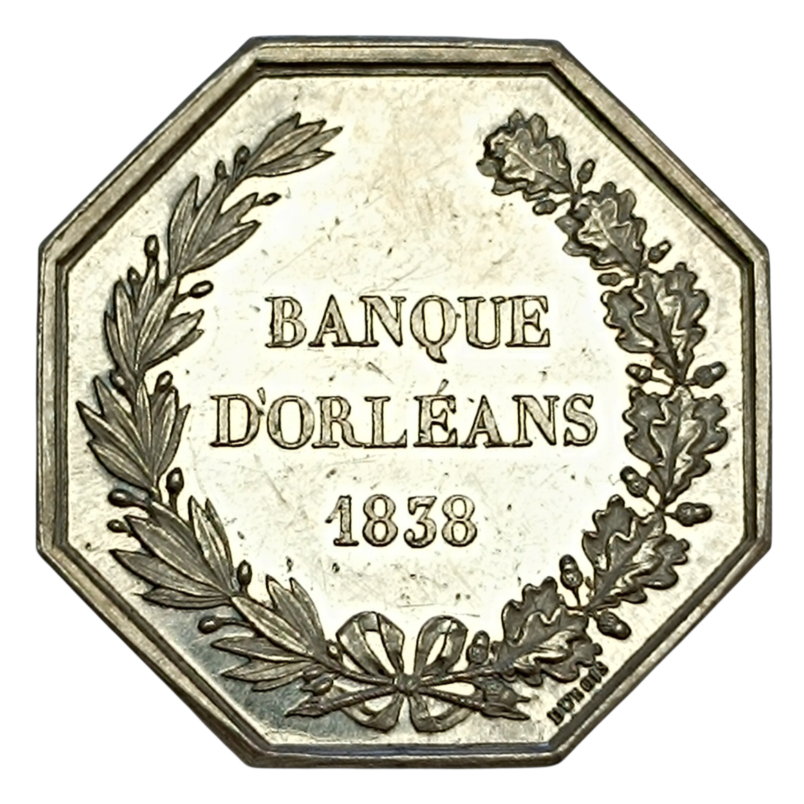Jeton Banque d'Orléans 1838 Louis Philippe Argent 12.6 gr