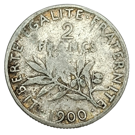 France 2 Francs 1900 Semeuse Argent 9.87 gr
