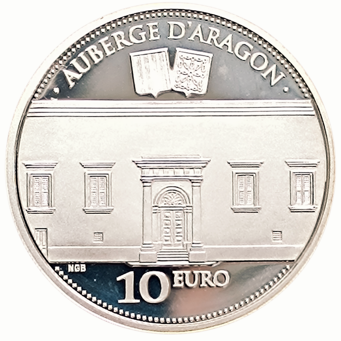 Malte 10 Euros 2014 Auberge d'Aragon Coffret BE Argent 18.75 gr
