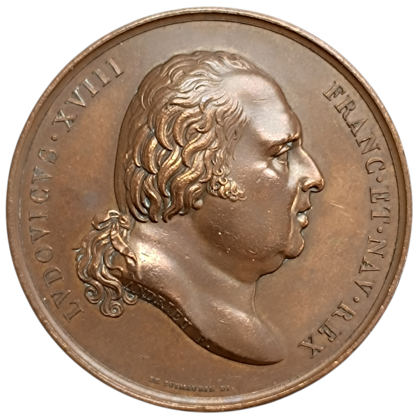 Médaille Louis XVIII 1820 Naissance Henri Duc de Bordeaux futur comte de Chambord 68.88 gr 50 mm