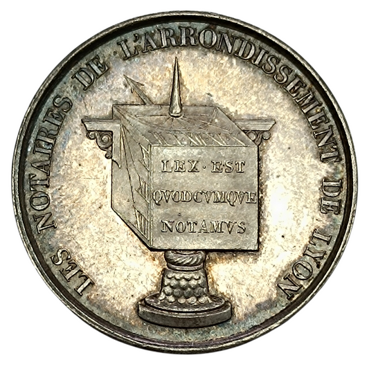 Lyon notaries token 1830 Silver 14.88 gr 32 mm