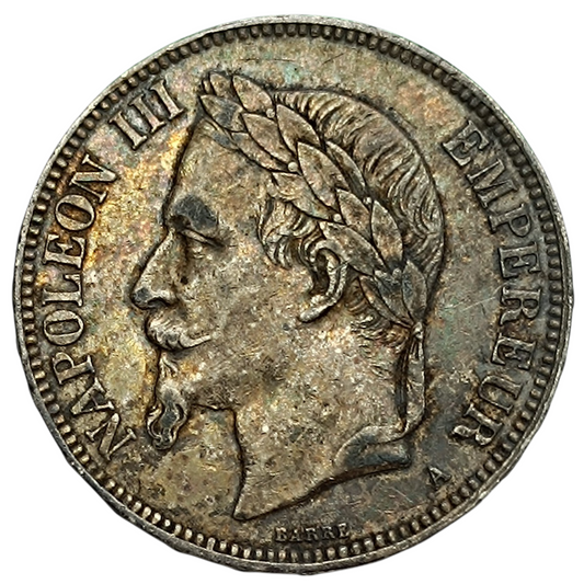 Napoléon III (1852-1870) 5 Francs 1870 A Paris Argent 24.99 Gr