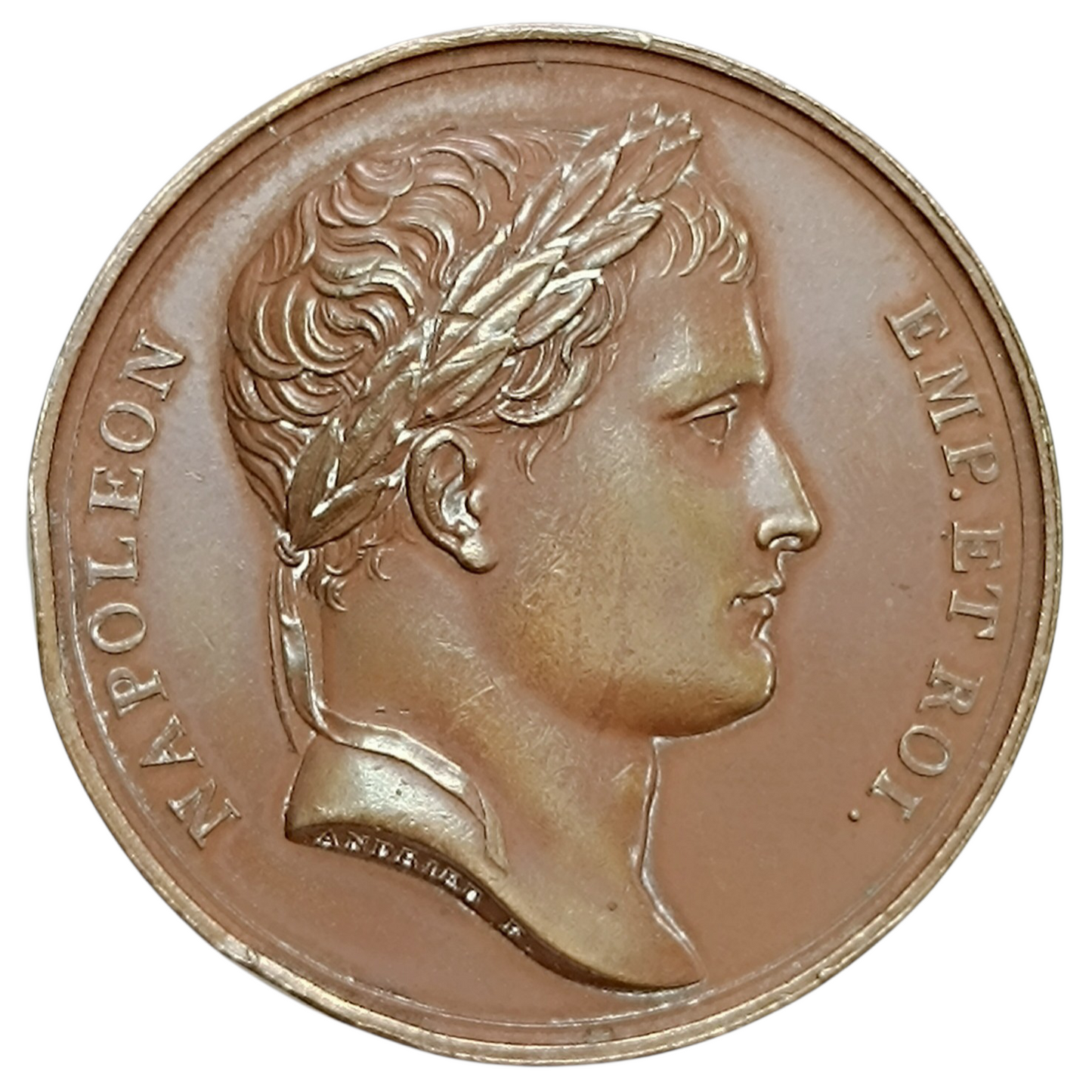 Médaille Premier Empire Napoléon Ier Bonaparte Conquête de Naples 1806 Cuivre 37.63 gr