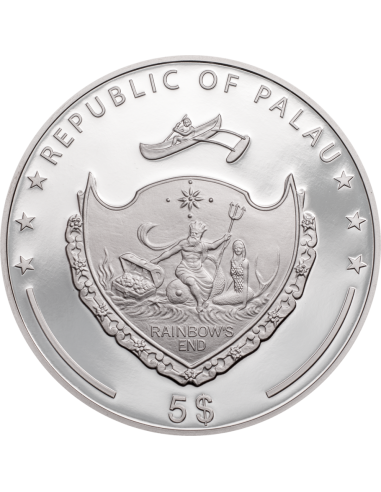 Palau 5 Dollars 2021 Hand of Hamsa Argent Once Silver oz.999
