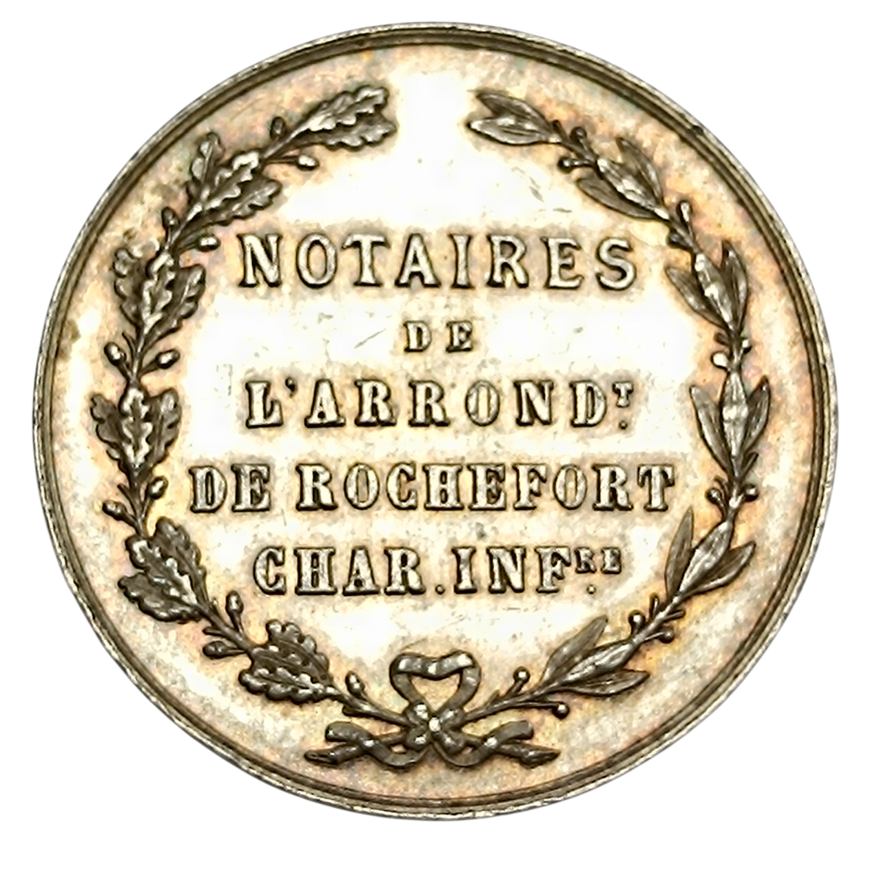 Jeton Notaires de Rochefort Charente Inférieure Argent 10.01 gr 28.5 mm