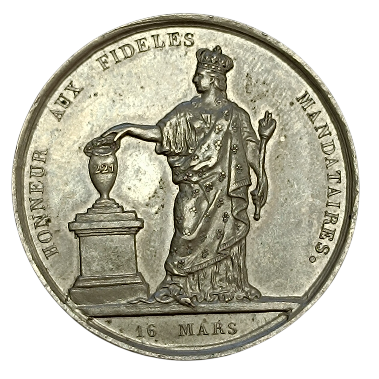 Jeton La dissolution de 1830. Aux électeurs constitutionnels. 19.6 gr