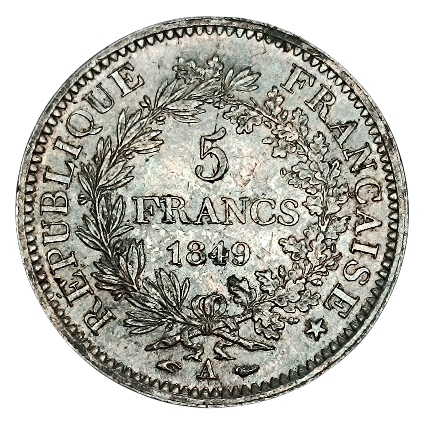 Seconde République 5 Francs 1849 A Paris Hercule Argent 24.97 gr