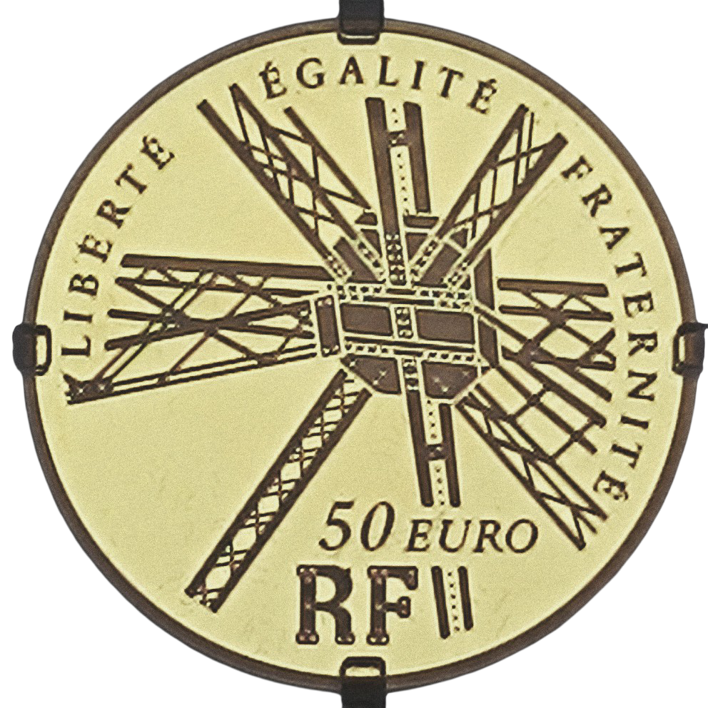 France 50 Euros 2009 Gustave Eiffel Coffret BE Or 8.45 gr 1/4 once