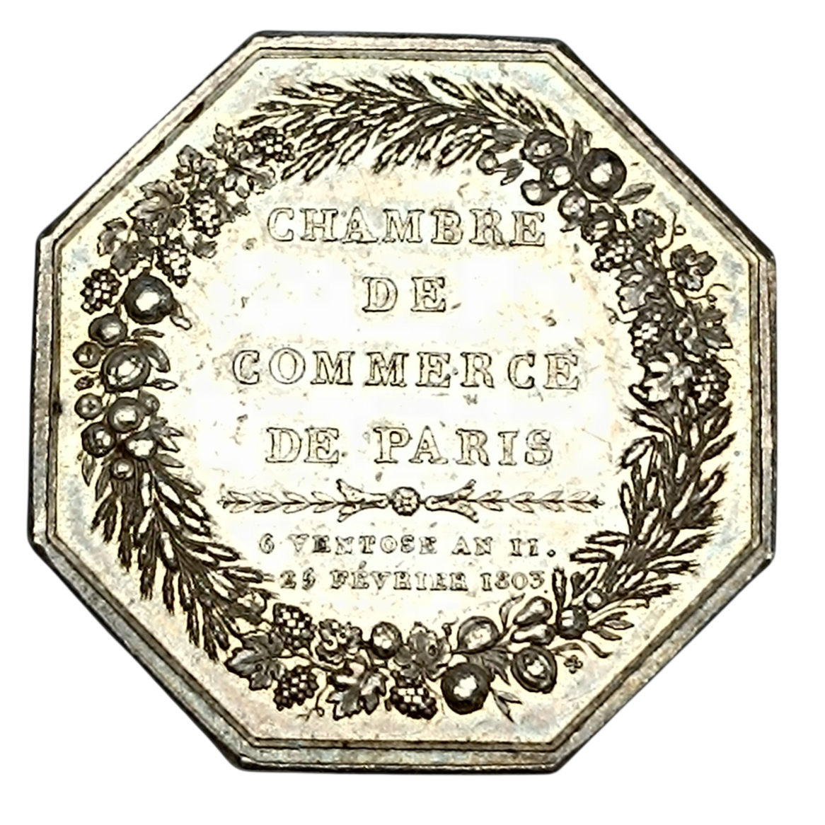 Jeton Chambre de commerce de Paris Argent 18.11 gr 36 mm